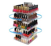 JACKCUBE DESIGN MK387-5 - Estante organizador giratorio de 5 niveles para esmalte de uñas transparente de 360 grados, caja de almacenamiento de cosméticos de maquillaje, estante con protector acrílico