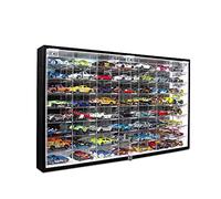 JackCubeDesign Hot Wheels 1/64 Escala Diecast Display Case Gabinete de Almacenamiento Estante de Montaje en Pared para 56 Hot Wheels (Negro, 62.5 x 35 x 5.2 cm) -MK184