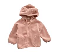 Jacke Fleecejacke für Mädchen und Jungen, lässig, flauschig, mit Reißverschluss, Plüsch, Dick, Warm, Kapuzenmantel, Kleinkind, /Winter, Bluse, Outfit für draußen (2-3 Years)