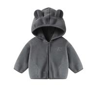 Jacke Fleecejacke für Mädchen und Jungen, lässig, flauschig, mit Reißverschluss, Plüsch, Dick, Warm, Kapuzenmantel, Kleinkind, /Winter, Bluse, Outfit für draußen (Blue, 4-5 Years)