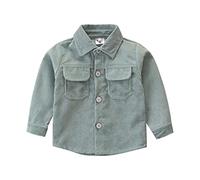 Jacke Kleinkind Baby Mädchen Jungen Winter Gerippte Feste Baumwolle Langarm Mantel Strickjacke Kleidung (Blue, 3-4 Years)