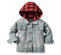 Jacke Kleinkind Kind Baby Jungen Mädchen Denim Jacke Langarm Button Down Jeans Mantel Cowboy Mantel Hoodie Casual Outwear (Blue, 3-6 Months)