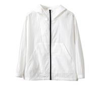 Jacke Lässige, modische, einfarbige Unisex-Sonnenkleidung für Kinder (2-16 Jahre alt) (White, 150)