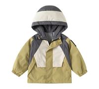 Jacke Windjacke für Jungen für Kinder, Leicht, mit Kapuze und Reißverschluss, lässige Outdoor-Schuljacke für Jungen im Alter Von 2 bis 13 Jahren (Khaki, 12-13 Years)