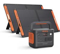 Jackery Powerstation 1000 v2 con 2 paneles solares de 100 W, generador solar LiFePO4 de 1070 Wh, 1500 W AC/100 W de salida USB-C, carga rápida de 1 hora para camping, autocaravana, emergencia