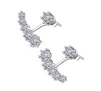 Jacket Womens Studs Sterling Ear Cuff, S Earring Jackets 1 Pair Fashion Claw Stud Zircon for Women Girls James Jewelry Diamond Earrings