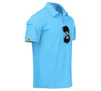 JACKETOWN Polo Manga Corta Hombre Secado Rápido Transpirable Tenis Verano Golf Camisa Deportiva Casual Basic Polo Azul Cielo XL