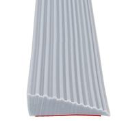 jackfru Perfil de transición de 100 cm, tira para umbrales de puerta, tira autoadhesiva de silicona de transición al suelo, inclinado interior, ancho: 5,5 cm, altura: 1,6 cm para suelos (1, gris, 100