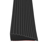 jackfru Perfil de transición de 100 cm, tira para umbrales de puerta, tira autoadhesiva de silicona de transición al suelo, inclinado interior, ancho: 5,5 cm, altura: 1,6 cm para suelos (1, negro, 100