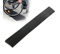 Jackfru Perfil de transición de 90 x 8 cm, tira para umbrales de puerta, perfil de transición autoadhesivo, inclinación interior sobre altura: 1-3 cm para suelos (1, negro, 90 x 8 x 1 cm)