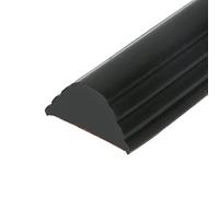 Jackfru Regleta de Protección Contra Incendios para Ducha, Autoadhesiva, Barrera de Agua, Suelo Plegable, Silicona (Negro, 1 M), Schwarz