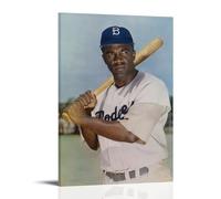 Jackie Robinson - Pósteres impermeables para pared, impresión en casa, a prueba de humedad, fácil de instalar y resistente a la decoloración, estilo marco, 20 x 30 cm