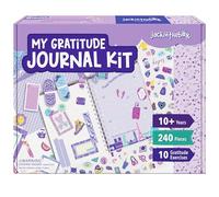 Jackinthebox Kit de diario de gratitud para niñas de 8 a 12, 242 piezas, juego de álbumes de recortes para adolescentes y niñas medianas, 10 divertidos ejercicios de gratitud, kit de arte y