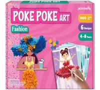 jackinthebox Poke Poke Art para niños, tema de moda, arte y manualidades de tela sin desorden, kits de prensado de flores, regalo para niños, regalos de Pascua para niñas de 4, 5, 6, 7, 8 años