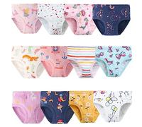 JackLoveBriefs Algodón Braguitas niña Paquete de 12（8-9 años） Multicolor，Talla：150