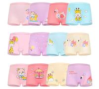 JackLoveBriefs Boxer niña Paquete de 12 algodón Calzoncillos para Niñas (3-5 años) Multicolor，Talla：M