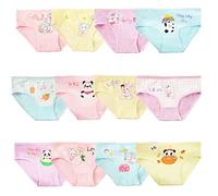 JackLoveBriefs Bragas para niña Paquete de 12 algodón Calzoncillos para Niñas (5-7 años) Multicolor，Talla：L