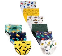 JackLoveBriefs Calzoncillos Slips niño Dinosaurios Algodón Slips niños 8-9 años(Pack de 9,Multicolor，Talla：140)