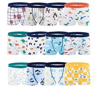 JackLoveBriefs Calzoncillos Tipo BóXer para NiñOs AlgodóN Dinosaurio PatróN De Oso Polar Ropa Interior para NiñOs Paquete De 12, 5-7 AñOs, Multicolor, TamañO L