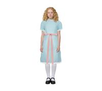 Jackolume Disfraz de gemelas brillantes para niñas, babydoll azul con manga abombada, vestido de Lolita para Halloween, disfraz de cosplay para fiesta