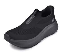 JACKSHIBO Manos libres Slip in Herren Schuhe Slip on Sneakers Fußbogenstütze Orthopädische Schuhe Memory Foam Walking schuhe mit weite Zehenbox Null labsatz Sohlen, Negro , 47 EU Ancho