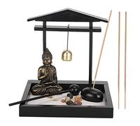 Jacksking Zen Sand Garden Set, Zen Style Buddha Sand Bandeja Decoración Meditación Decoración Ornamento Innovador Artesanía de Resina para el hogar/Sala de Estar/Jardín(1906)
