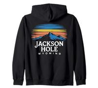 Jackson Hole Wyoming Aventura Montaña Retro Sudadera con Capucha
