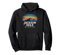 Jackson Hole Wyoming Aventura Montaña Retro Sudadera con Capucha