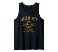 Jackson Hole Wyoming Estd 1892 - Diseño Envejecido de Calavera Camiseta sin Mangas