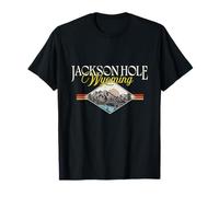 Jackson Hole Wyoming Grand Teton Mountains, Vintage, Retro Camiseta