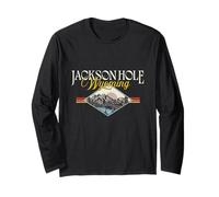 Jackson Hole Wyoming Grand Teton Mountains, Vintage, Retro Manga Larga