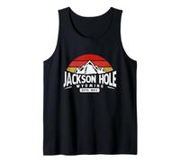 Jackson Hole Wyoming Montaña Senderismo Retro Atardecer Camiseta sin Mangas