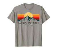Jackson Hole Wyoming Mountains Vintage Senderismo Souvenir Camiseta