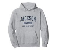 Jackson New Hampshire NH, diseño deportivo vintage, azul marino Sudadera con Capucha