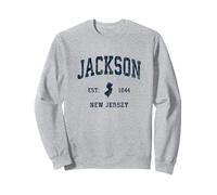 Jackson New Jersey NJ Vintage Athletic Navy Diseño Deportivo Sudadera