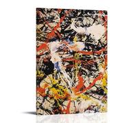 Jackson Pollock ConvergenceWall Art - Póster decorativo moderno y minimalista, impermeable, fácil de mantener, para sala de estar, dormitorio, fondo de pared para mejorar el estilo, 50 x 75 cm, estilo