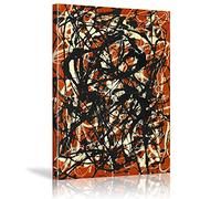 Jackson Pollock 《 Forma libre 》 Obra de arte Lienzo Pintura al óleo Imagen Moderna Enmarcada Arte de la pared Decoración Hogar Sala de estar Decoración 90x115cm (35.4x45.3in) Con marco