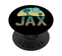 Jacksonville Florida Beach Retro Atardecer Palmeras Vintage PopSockets PopGrip Adhesivo
