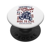 Jacksonville Florida - Cráneo de Motocicleta con diseño Vintage PopSockets PopGrip Adhesivo