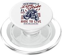 Jacksonville Florida - Cráneo de Motocicleta con diseño Vintage PopSockets PopGrip para MagSafe