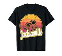 Jacksonville Florida Playa Retro Atardecer Camiseta