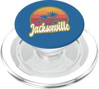 Jacksonville Florida Playa Retro Atardecer PopSockets PopGrip para MagSafe