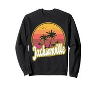 Jacksonville Florida Playa Retro Atardecer Sudadera