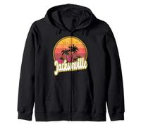 Jacksonville Florida Playa Retro Atardecer Sudadera con Capucha