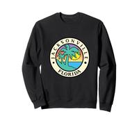 Jacksonville Retro Travel Badge Florida Sunset Palmeras Sudadera