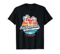 Jacksonville South Beach Florida Retro Atardecer Vintage Viajes Camiseta