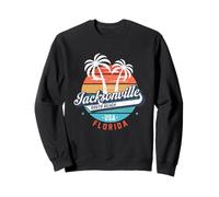 Jacksonville South Beach Florida Retro Atardecer Vintage Viajes Sudadera