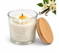 Jacky&Choco Velas Aromáticas Decorativas de Vainilla, Velas Perfumadas Originales, 200gr de Cera de Soja y Abeja, Vela Aromática grande, ideal como Decoración de Hogar o Aromaterapia