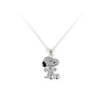 Jacmel Colgante de latón SLV PLT SNOOPY 3D PAVE con cadena de 45,7 cm