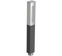 JACOB DELAFON Ducha de mano rectangular 2 chorros de agua activables por giro Cuerpo negro anti-deslizante SHIFT E14788-CP